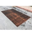 5x9 handmade rug, woven rug , orange black Turkish Rug ,5'5 X 8'11 wool Rug 