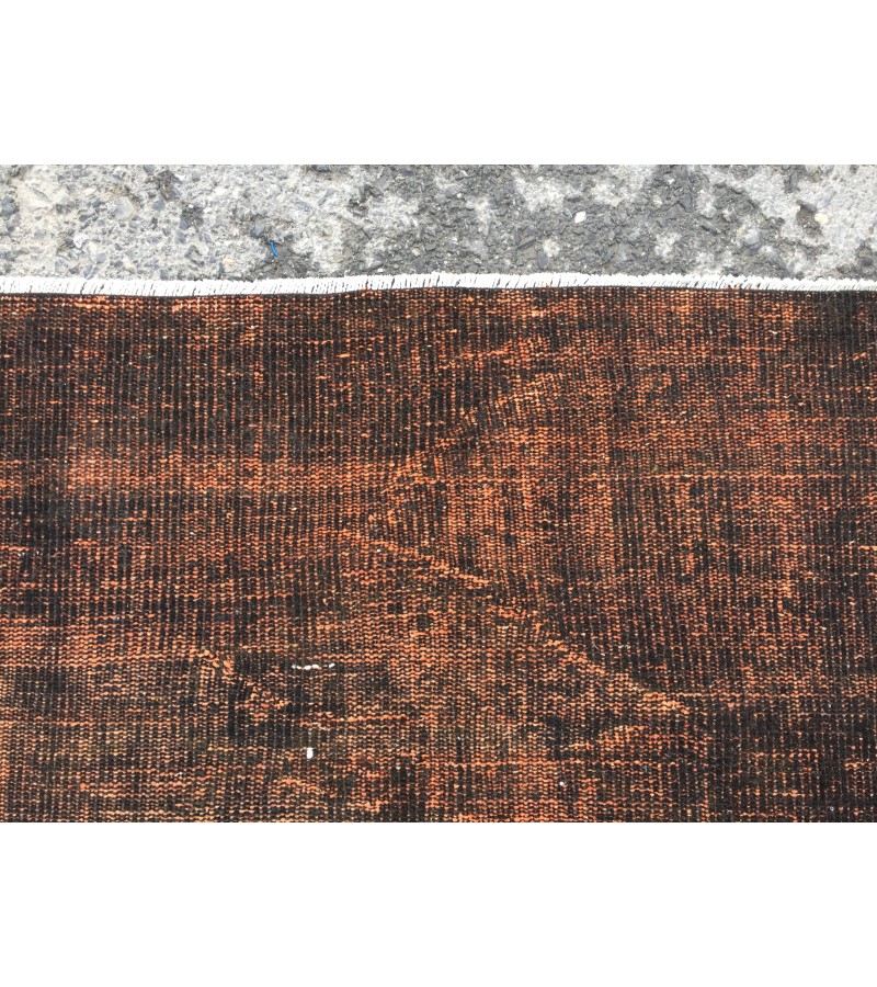 5x9 handmade rug, woven rug , orange black Turkish Rug ,5'5 X 8'11 wool Rug 