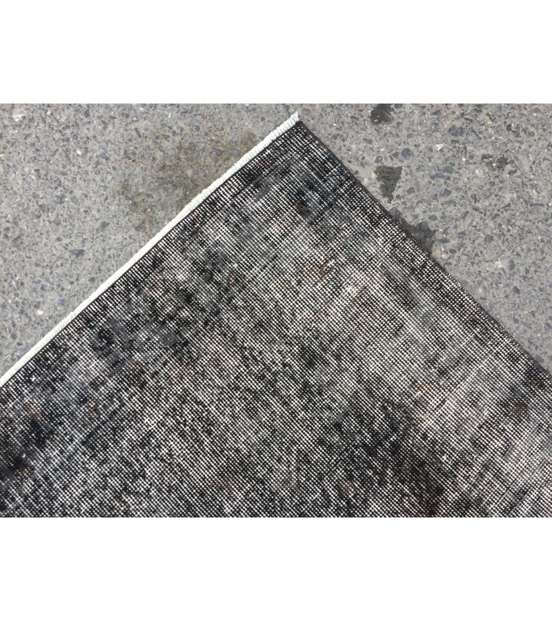 5x9 Black Grey Brown Turkish rug , wool rug, distressed rug, 5'4 X 8'11 Handmade Rug