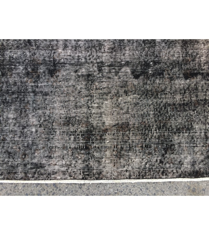5x9 Black Grey Brown Turkish rug , wool rug, distressed rug, 5'4 X 8'11 Handmade Rug