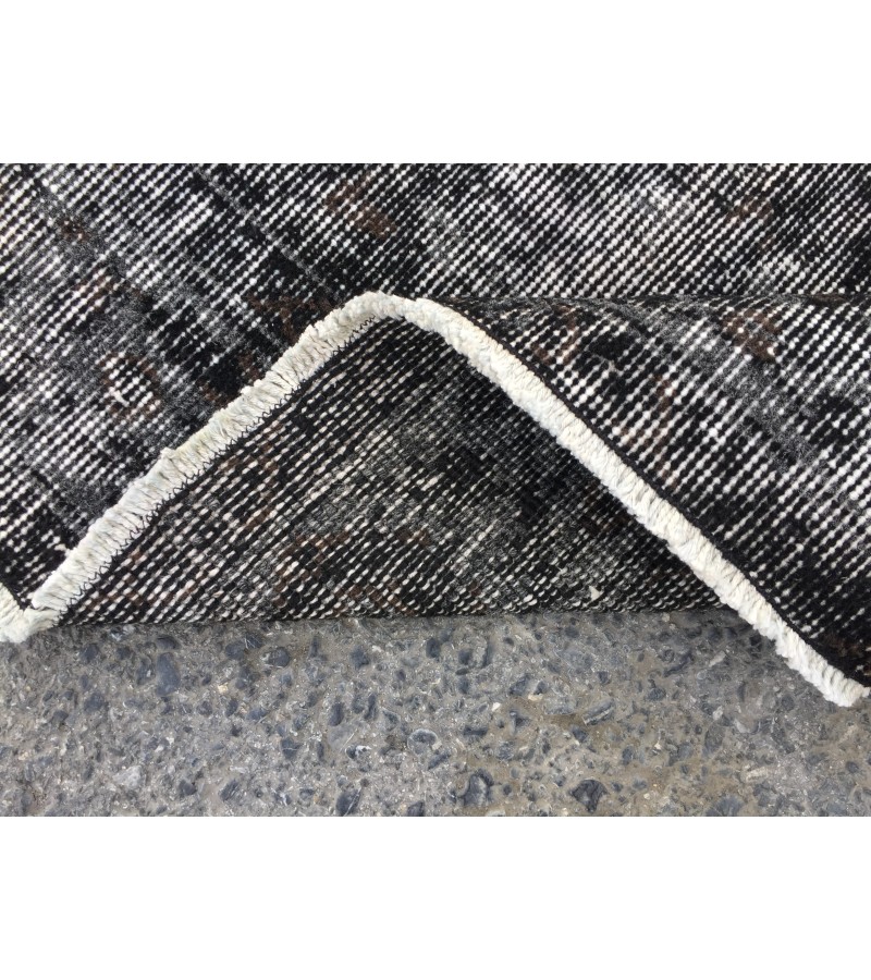 5x9 Black Grey Brown Turkish rug , wool rug, distressed rug, 5'4 X 8'11 Handmade Rug