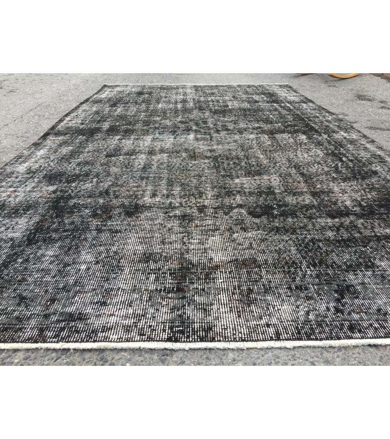 5x9 Black Grey Brown Turkish rug , wool rug, distressed rug, 5'4 X 8'11 Handmade Rug