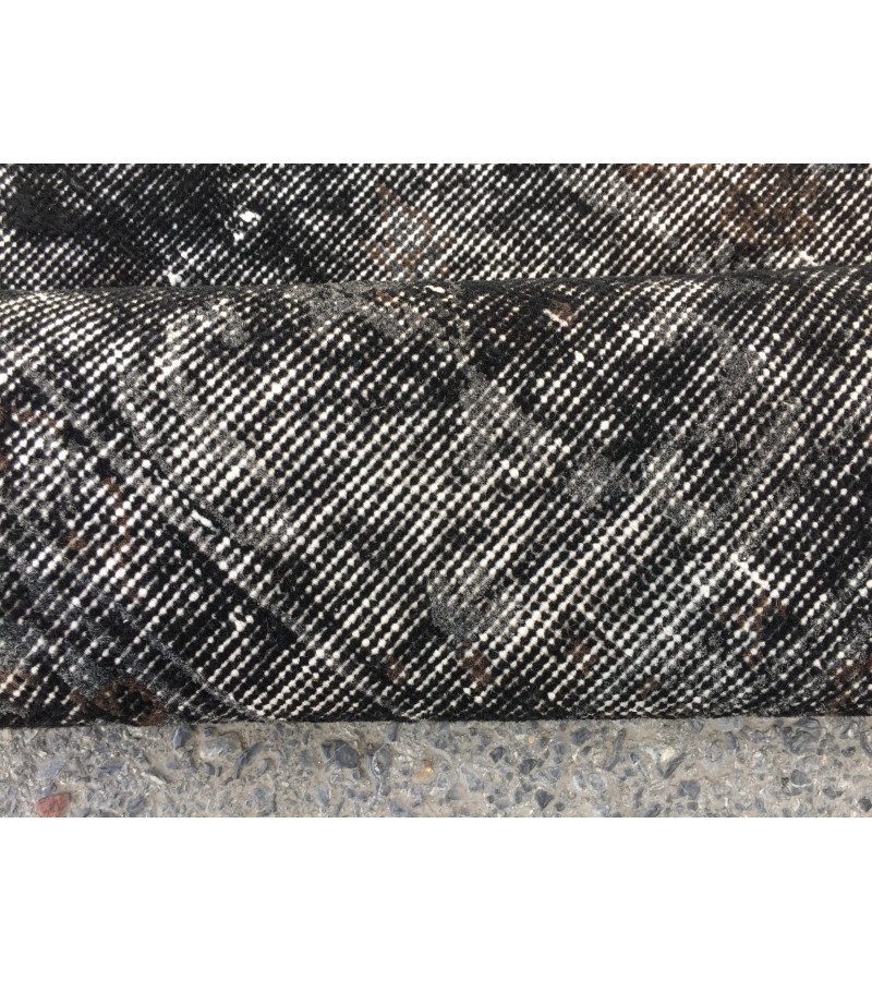 5x9 Black Grey Brown Turkish rug , wool rug, distressed rug, 5'4 X 8'11 Handmade Rug