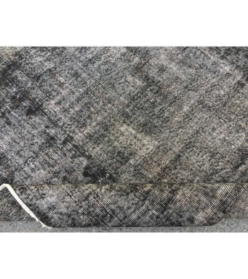 5x9 Black Grey Brown Turkish rug , wool rug, distressed rug, 5'4 X 8'11 Handmade Rug