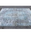 6x9 blue wool rug , hand knotted turkish rug , muted color rug , faded kitchen rug , 5'10x8'5 distressed bedroom rug , 176x255