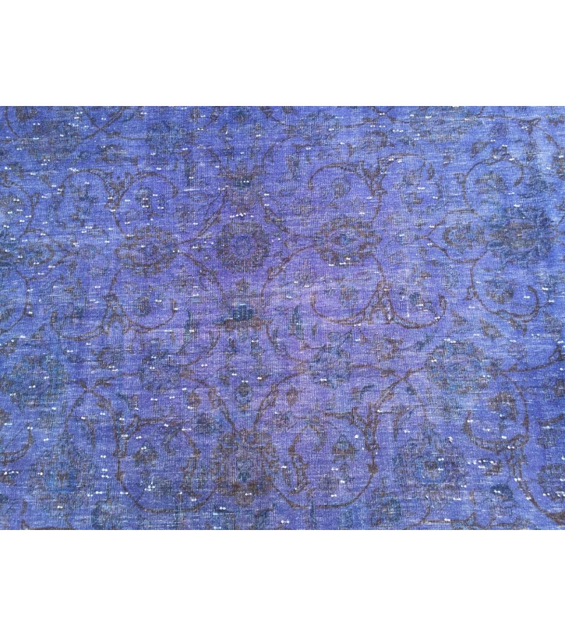 9x12 Purple Rug , Floral Overdyed Area Rug ,8'11 X 12'1 Vintage Bedroom Rug , Turkish Carpet