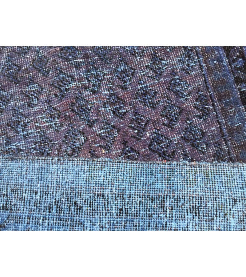 7x11 Vintage Handmade rug , Woven rug 7' X 10'9 Over-dyed Turkish Rug , geometric bedroom Rug