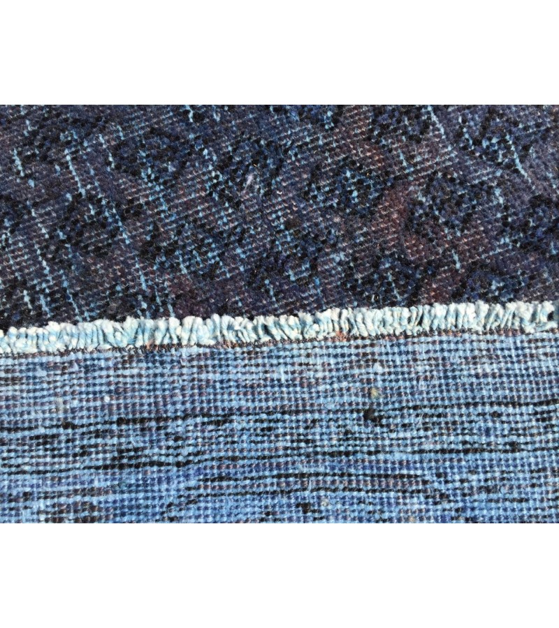 7x11 Vintage Handmade rug , Woven rug 7' X 10'9 Over-dyed Turkish Rug , geometric bedroom Rug