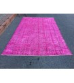 6x9 pink rug for living room, wool rug, pink rug, 5'8 X 8'10 woven rug