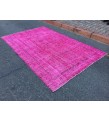 6x9 pink rug for living room, wool rug, pink rug, 5'8 X 8'10 woven rug