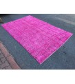 6x9 pink rug for living room, wool rug, pink rug, 5'8 X 8'10 woven rug