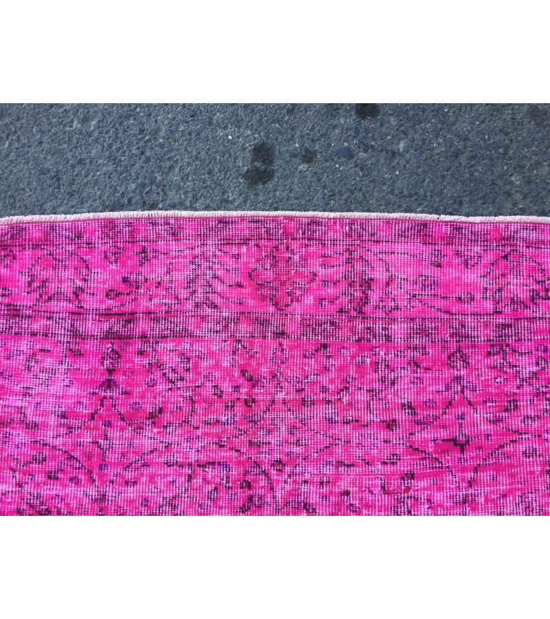 6x9 pink rug for living room, wool rug, pink rug, 5'8 X 8'10 woven rug