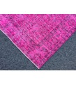 6x9 pink rug for living room, wool rug, pink rug, 5'8 X 8'10 woven rug