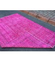 6x9 pink rug for living room, wool rug, pink rug, 5'8 X 8'10 woven rug