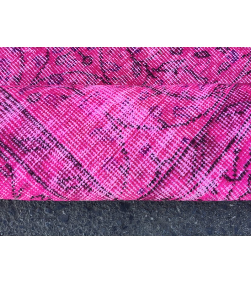 6x9 pink rug for living room, wool rug, pink rug, 5'8 X 8'10 woven rug