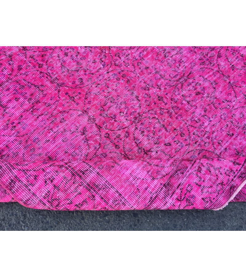 6x9 pink rug for living room, wool rug, pink rug, 5'8 X 8'10 woven rug