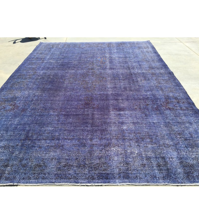 Oversized Purple rug 9x13 , Turkish rug, Vintage rug, 9'5 X 12'9 , Oushak rug, Area rug, Bohemian rug, Living room rug, Wool rug 
