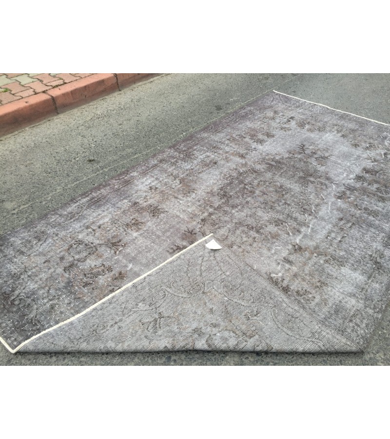 5x10 hand knotted grey rug, office rug, Turkish rug , 5'5 X 9'8 Handmade Rug