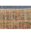 8x11 boho living room rug, distressed red yellow rug, 7'9 X 11'5 vintage area rug