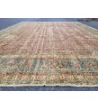 8x11 boho living room rug, distressed red yellow rug, 7'9 X 11'5 vintage area rug
