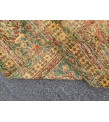 8x11 boho living room rug, distressed red yellow rug, 7'9 X 11'5 vintage area rug