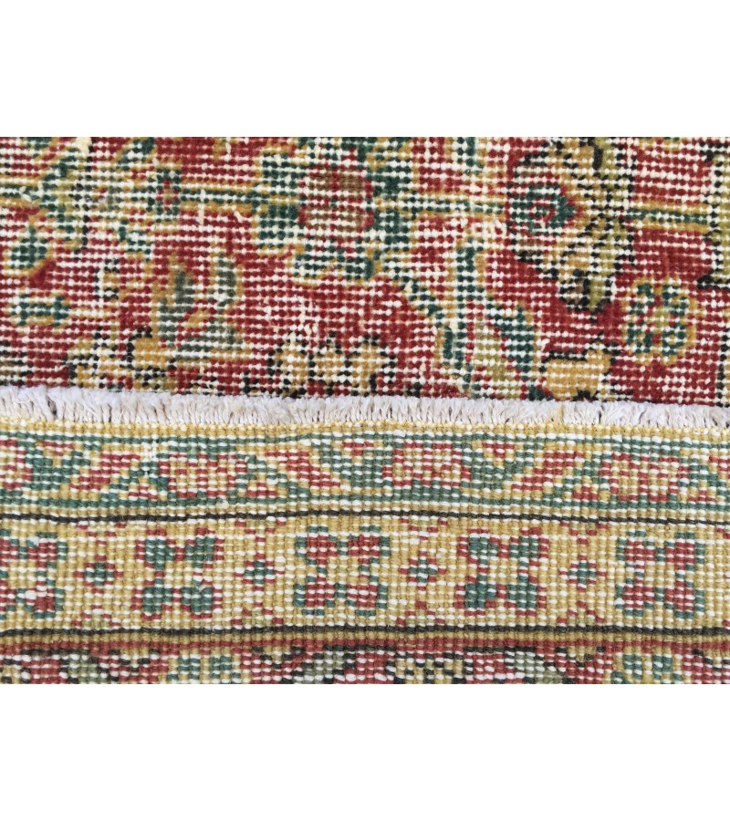 8x11 boho living room rug, distressed red yellow rug, 7'9 X 11'5 vintage area rug