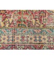 8x11 boho living room rug, distressed red yellow rug, 7'9 X 11'5 vintage area rug