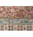 8x11 boho living room rug, distressed red yellow rug, 7'9 X 11'5 vintage area rug