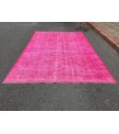 7x10 retro oriental rug, pink bedroom rug , 6'8 X 10'3 Handmade rug