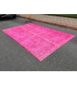 7x10 retro oriental rug, pink bedroom rug , 6'8 X 10'3 Handmade rug