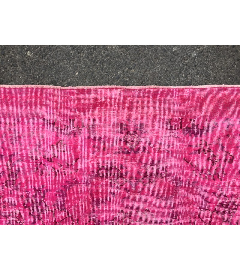 7x10 retro oriental rug, pink bedroom rug , 6'8 X 10'3 Handmade rug