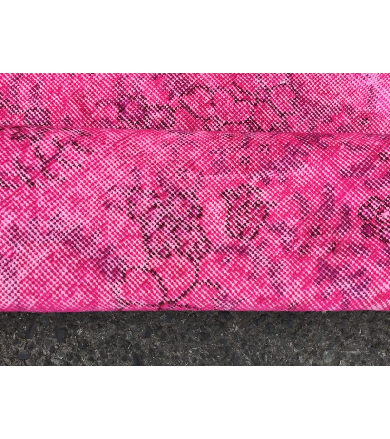 7x10 retro oriental rug, pink bedroom rug , 6'8 X 10'3 Handmade rug