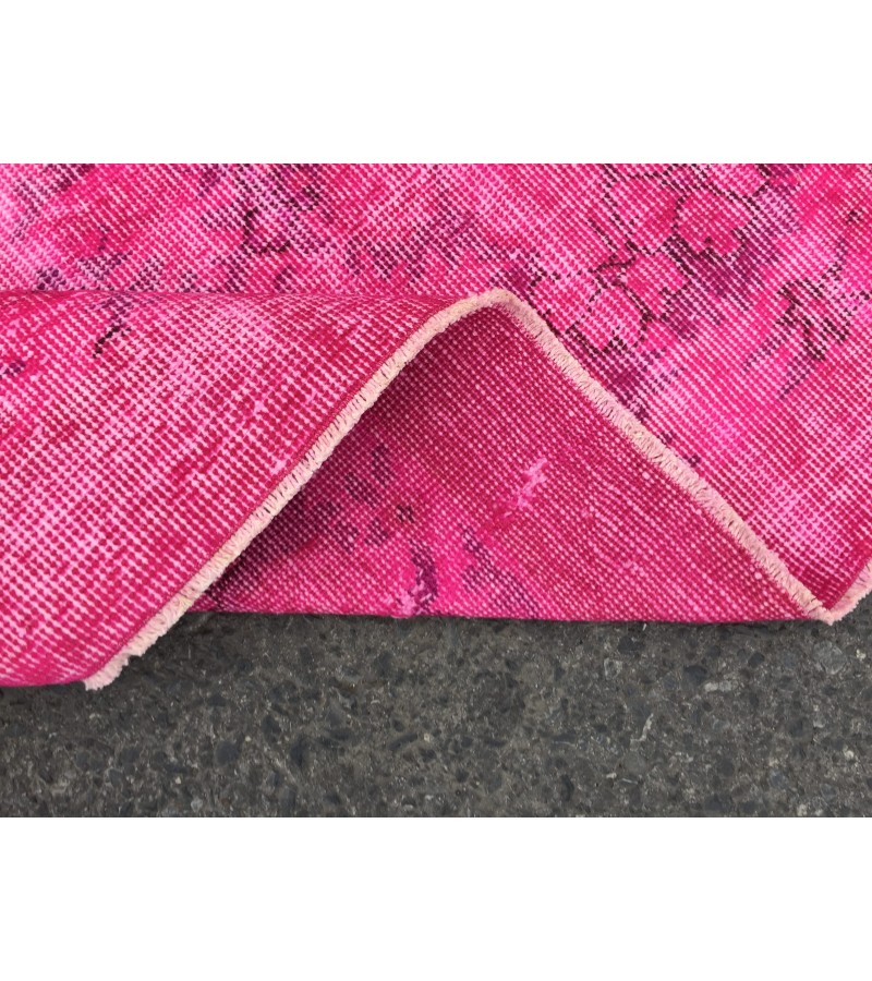 7x10 retro oriental rug, pink bedroom rug , 6'8 X 10'3 Handmade rug