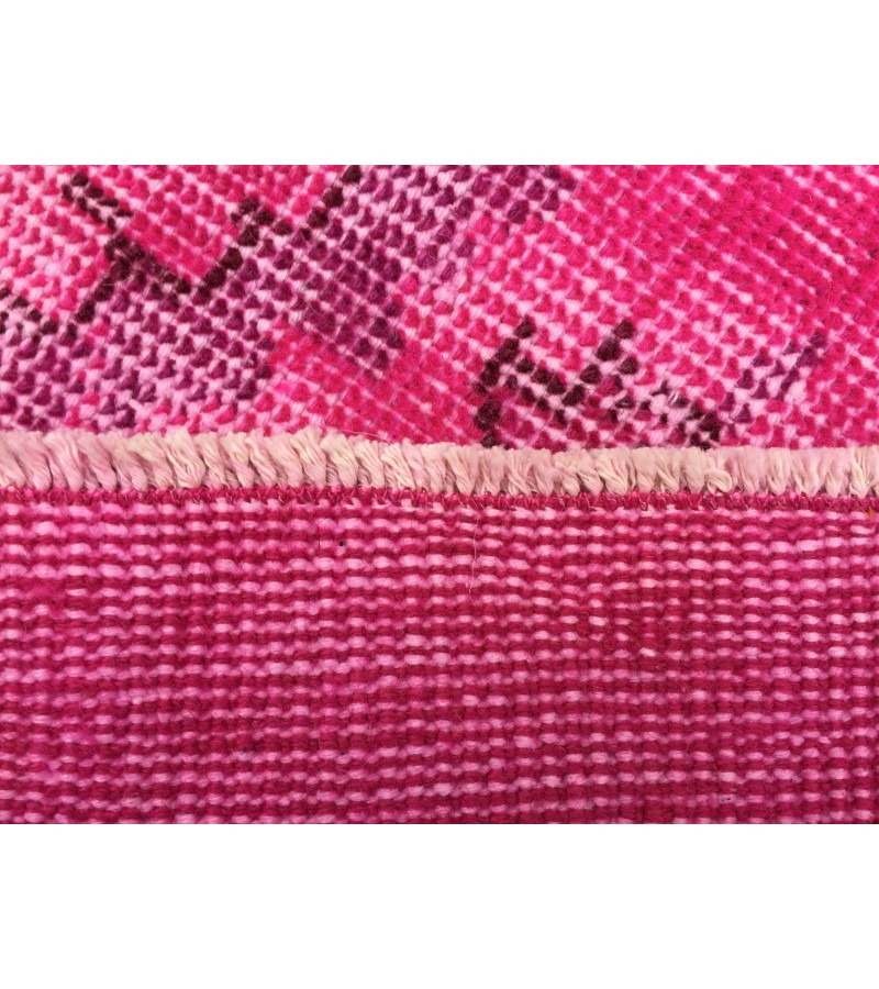 7x10 retro oriental rug, pink bedroom rug , 6'8 X 10'3 Handmade rug