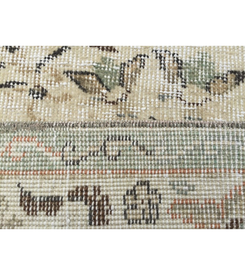 7x11 wool bedroom rug, beige green brown rug, woven Rug, 6'8 X 10'11 Area Rug