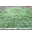 7x10 distressed green area rug, dining room green rug, 6'7 X 10' woven rug