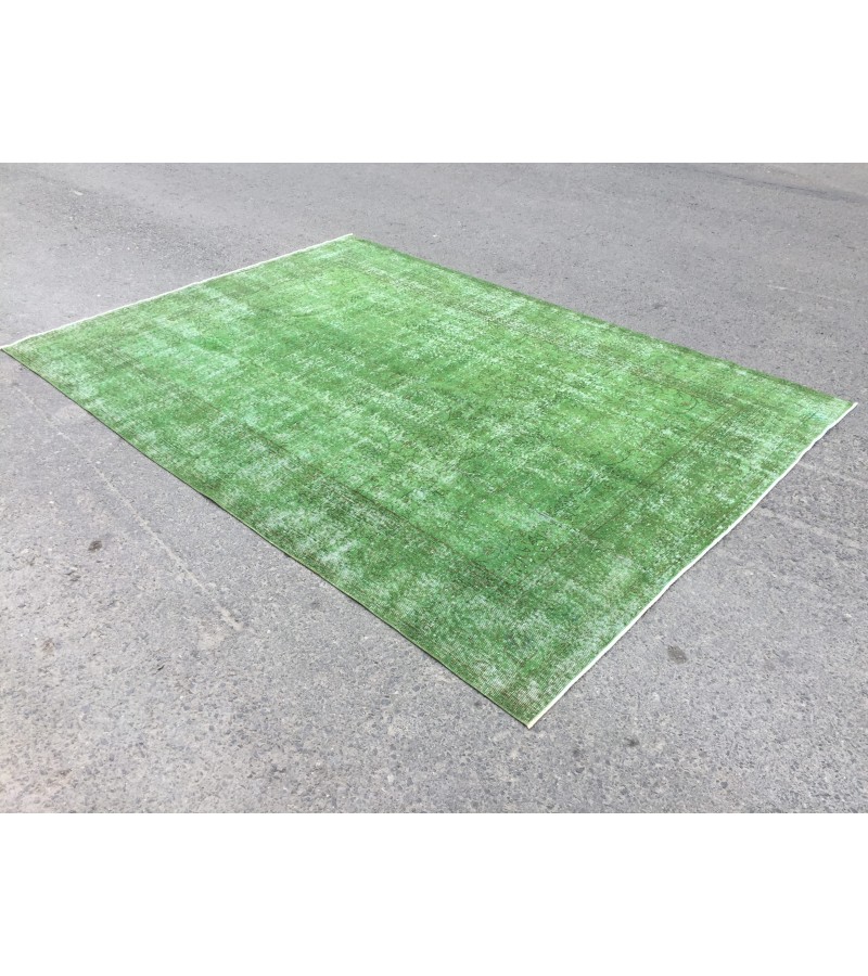 7x10 home decor rug, rustic green brown rug, 6'10 X 9'10 bedroom rug