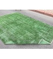 7x10 home decor rug, rustic green brown rug, 6'10 X 9'10 bedroom rug