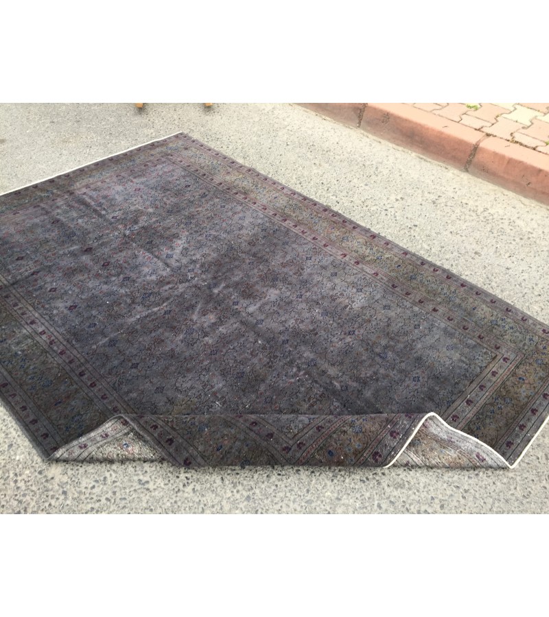 5x7 dark deco dining room rug, distressed rug, retro bedroom rug