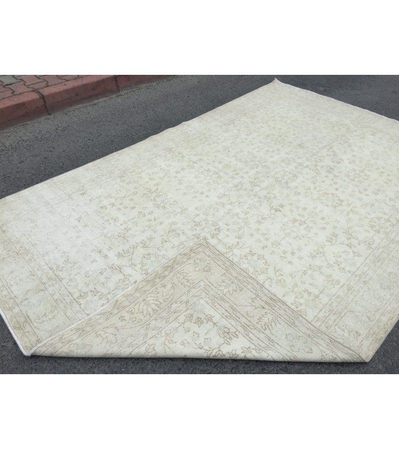 7x10 rug for living room, retro bedroom rug, dining room rug, 6'6 X 9'11 Ivory Area Rug