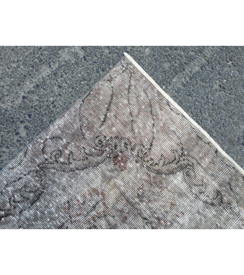 6x10 hand woven rug, grey brown office rug, Turkish rug ,6'1 X 9'6 Handmade Rug