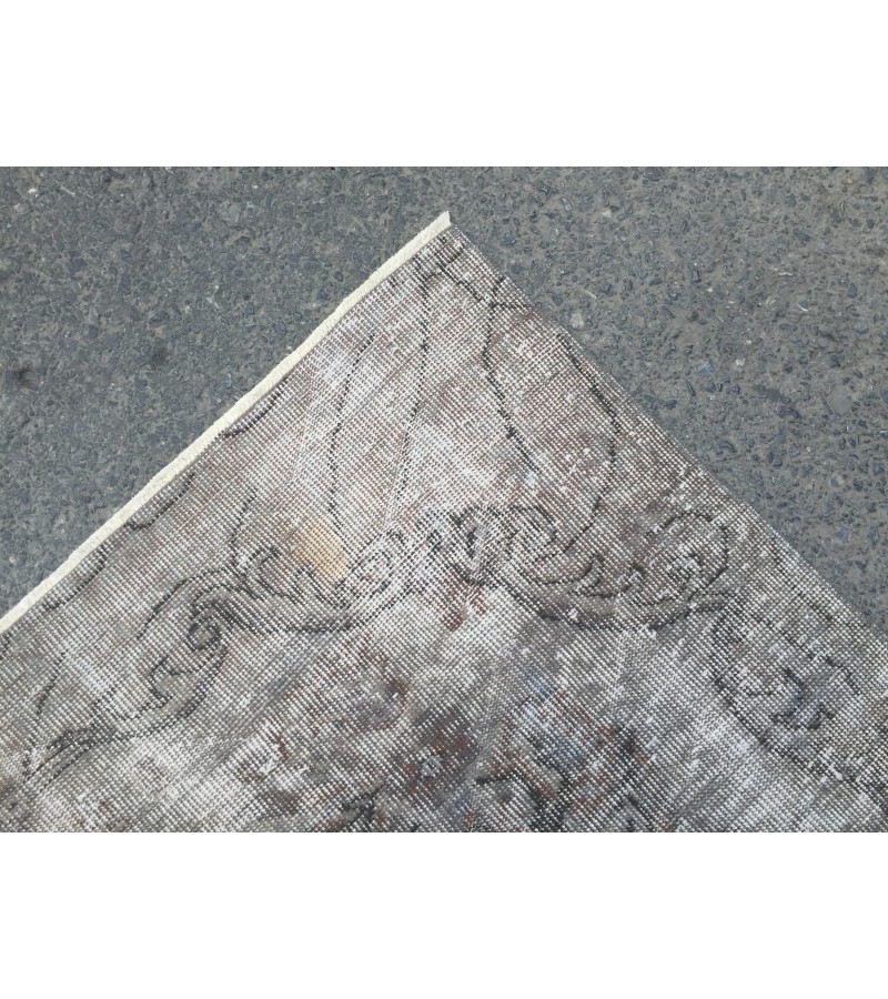 6x10 hand woven rug, grey brown office rug, Turkish rug ,6'1 X 9'6 Handmade Rug