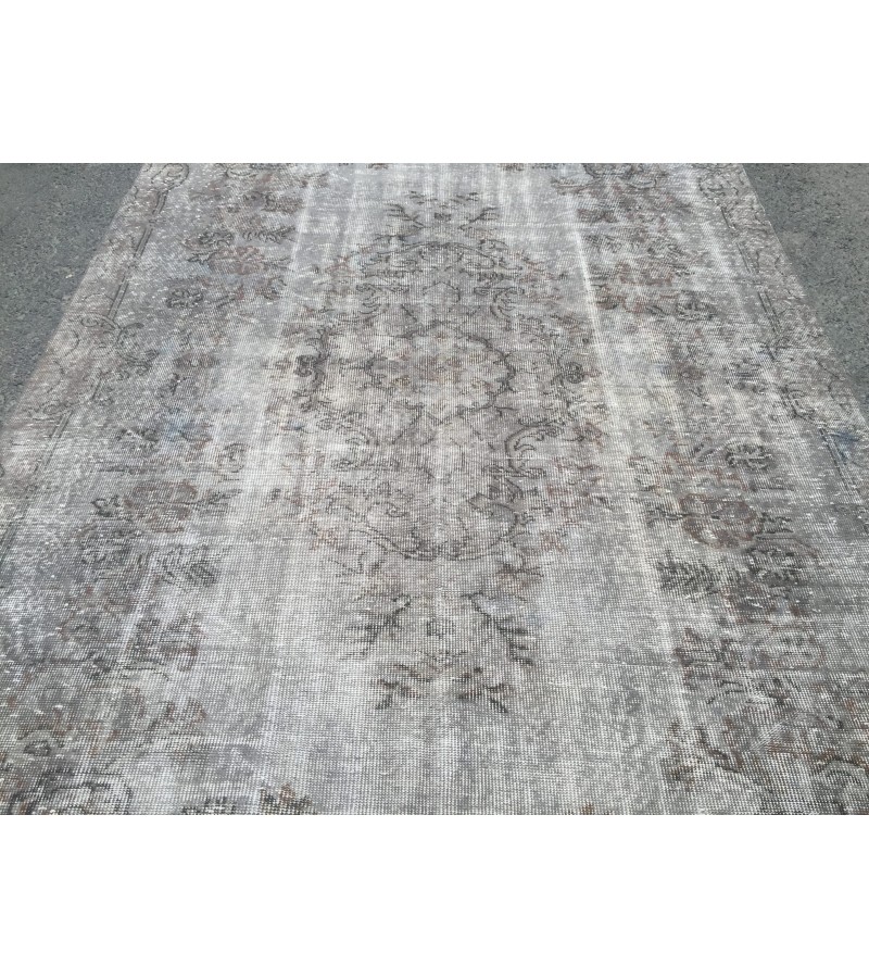 6x10 hand woven rug, grey brown office rug, Turkish rug ,6'1 X 9'6 Handmade Rug