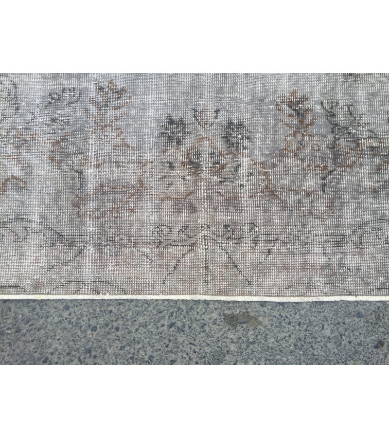 6x10 hand woven rug, grey brown office rug, Turkish rug ,6'1 X 9'6 Handmade Rug