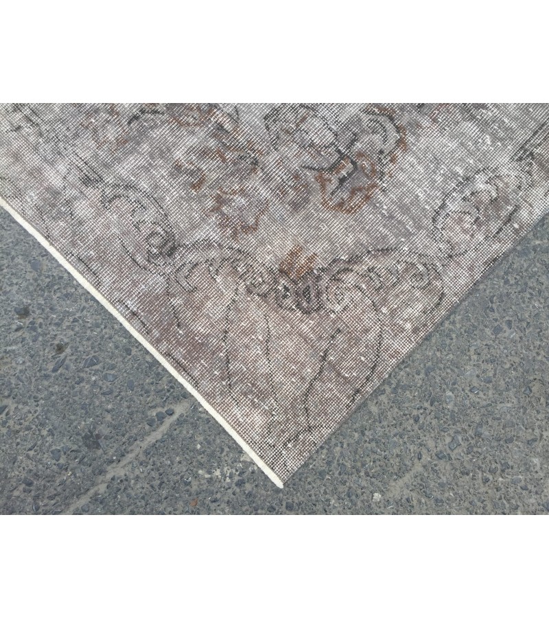 6x10 hand woven rug, grey brown office rug, Turkish rug ,6'1 X 9'6 Handmade Rug