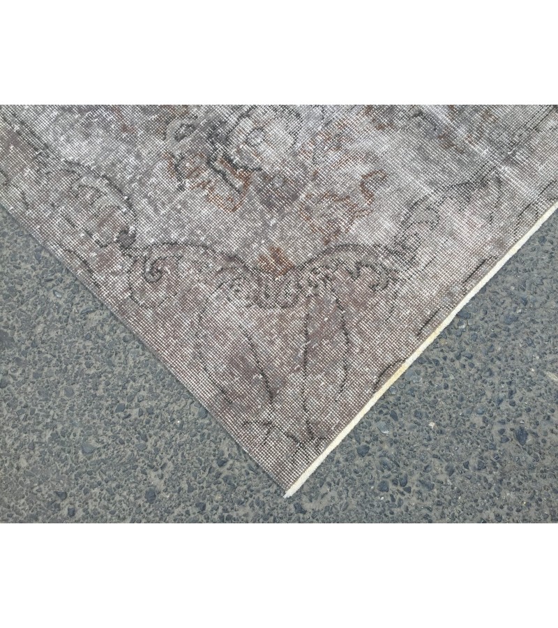 6x10 hand woven rug, grey brown office rug, Turkish rug ,6'1 X 9'6 Handmade Rug