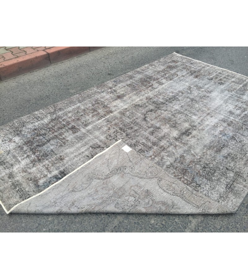 6x10 hand woven rug, grey brown office rug, Turkish rug ,6'1 X 9'6 Handmade Rug