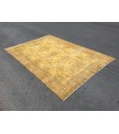 7x10 yellow green bedroom rug, abstract rug, 6'6 X 9'7 hand woven rug, area rug
