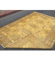 7x10 yellow green bedroom rug, abstract rug, 6'6 X 9'7 hand woven rug, area rug