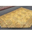 7x10 yellow green bedroom rug, abstract rug, 6'6 X 9'7 hand woven rug, area rug